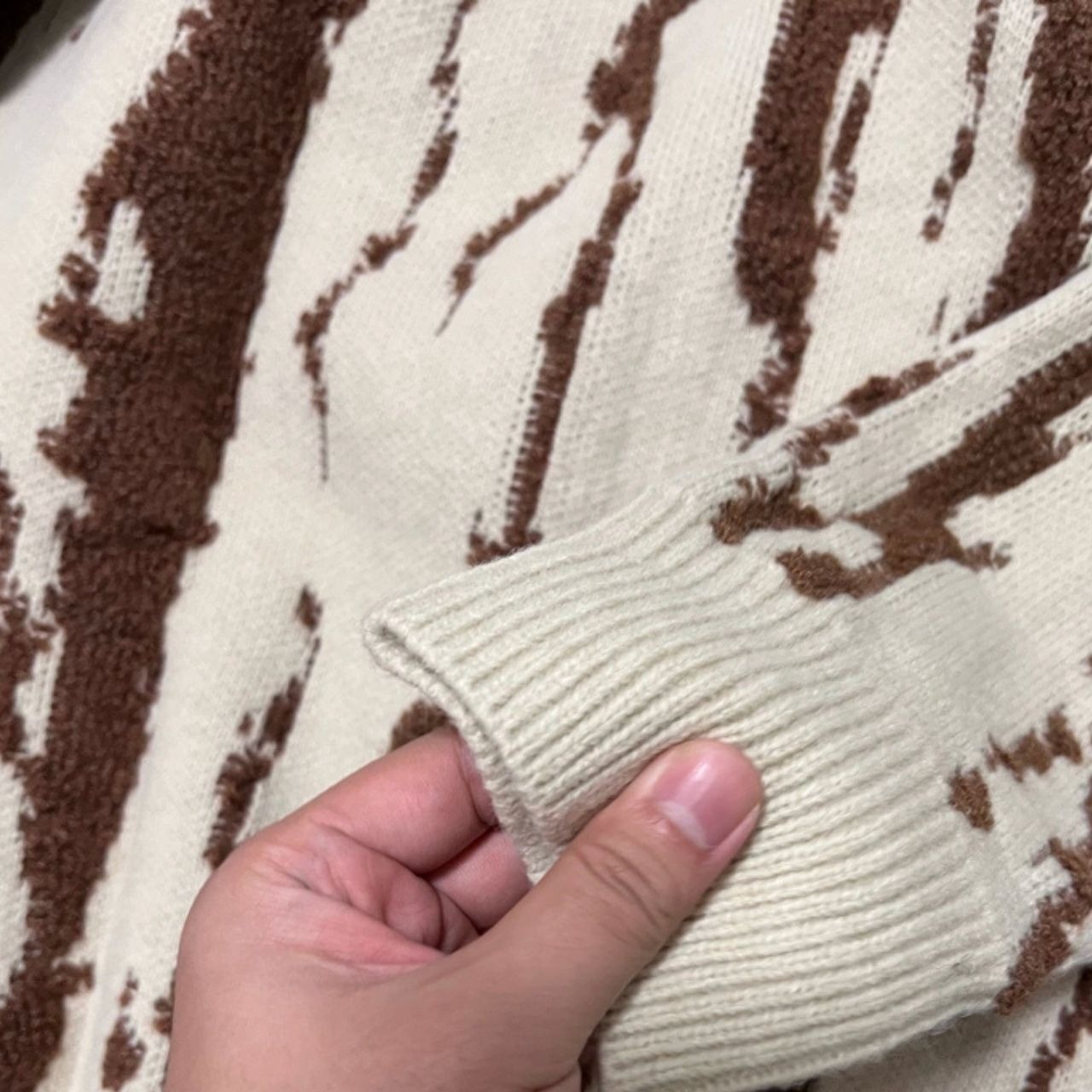 ストリートカラーコントラストルーズニット　1076