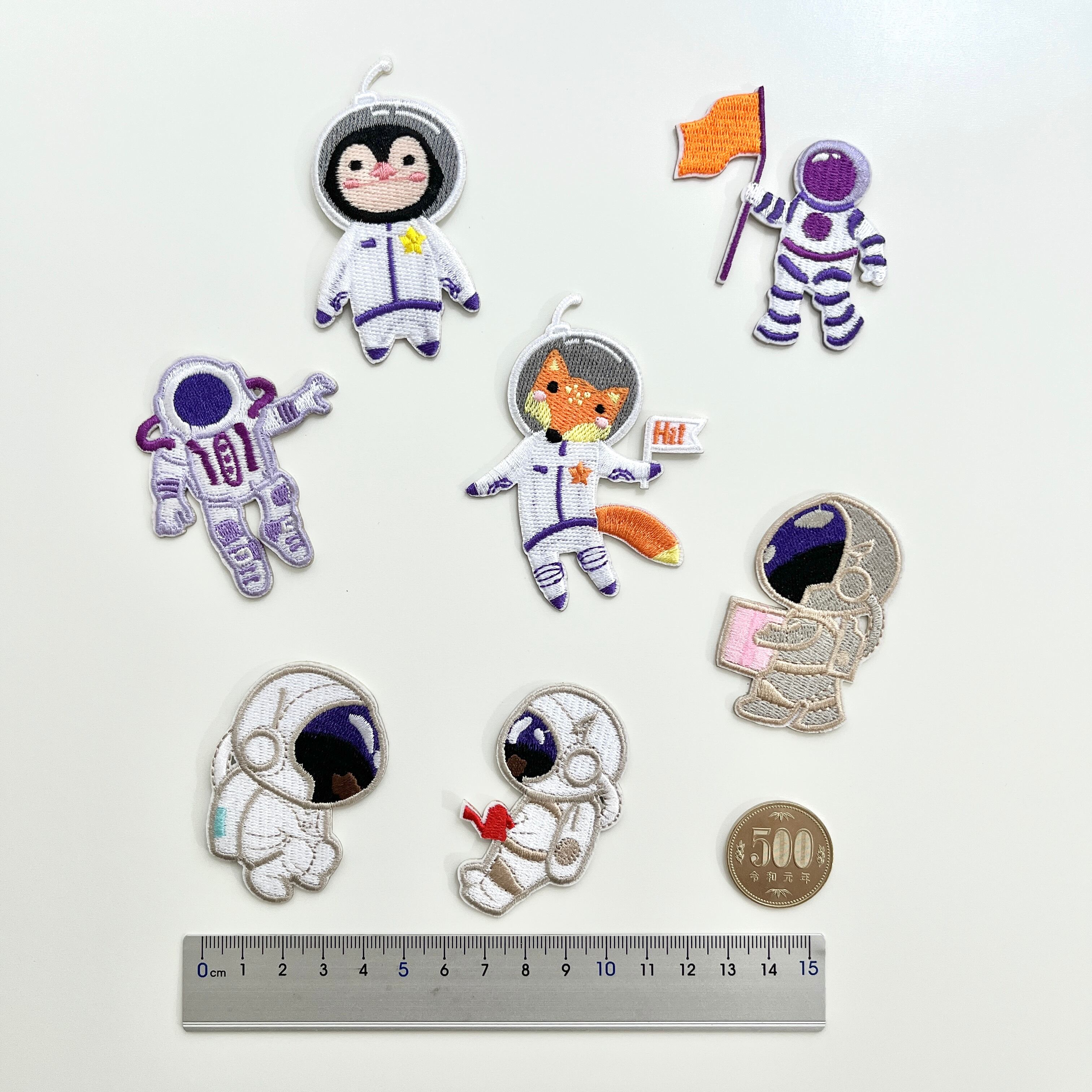 7枚セット】刺繍ステッカー シール 刺繍 宇宙飛行士 | lumiere(ルミア