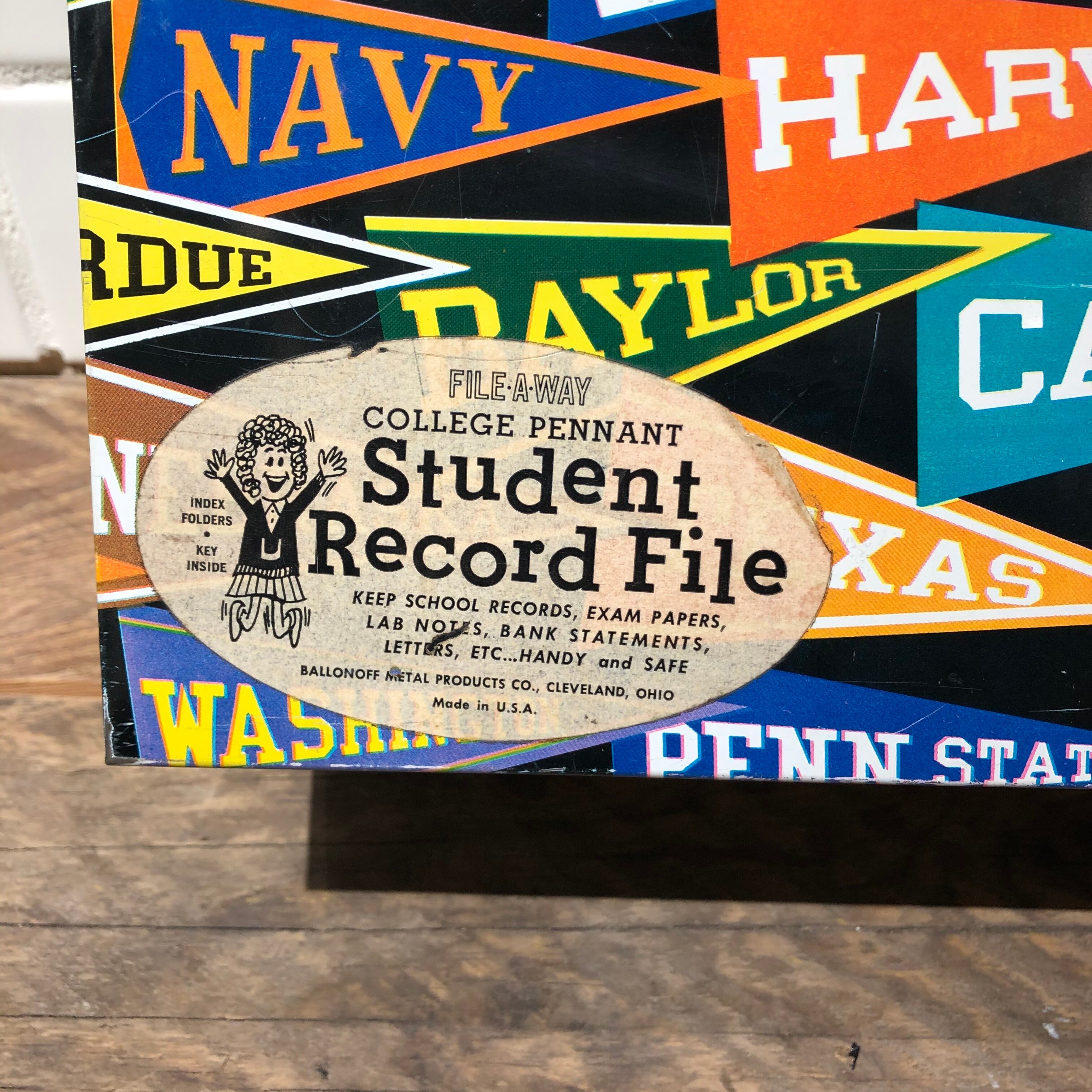 60's カレッジ　ペナント　レコードボックス　ヴィンテージ 60's カレッジ ペナント レコードボックス ヴィンテージ 【公式通販】