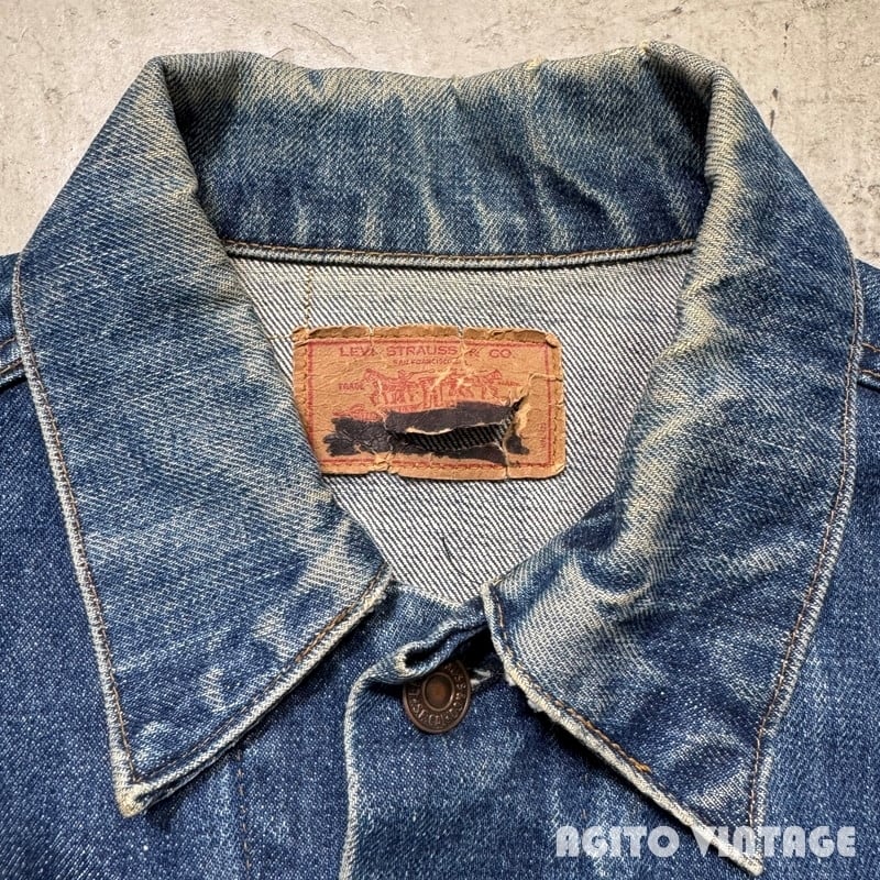 希少　70s Levi's スモールe デニムジャケット　トップボタン裏522 70's~80's Levi's 70505-0217 デニムトラッカージャケット 4th
