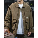 Button-Down Work Shirt with Chest Pocket Regular Color ◇H0322