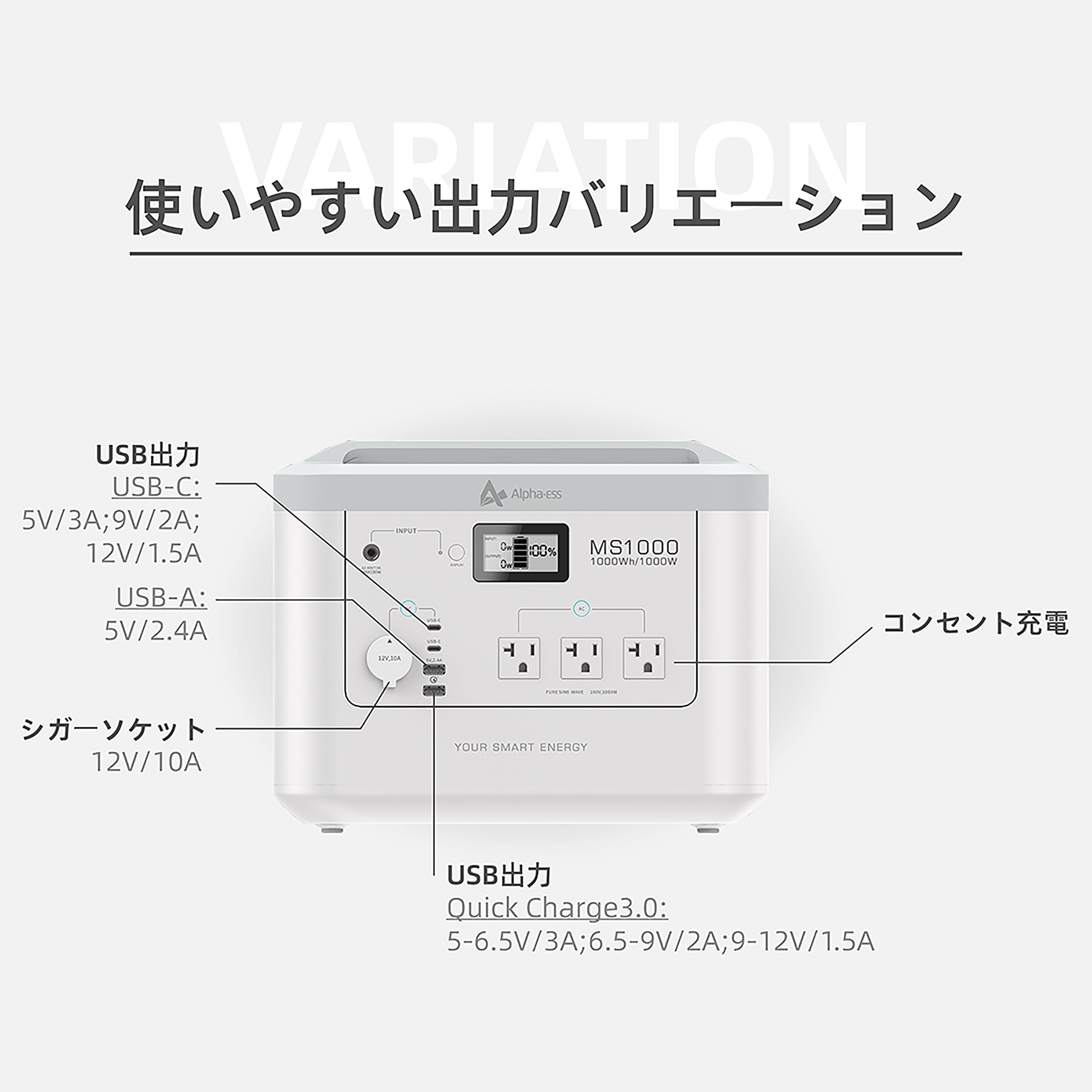 1000Wh ポータブル電源 MS1000 | butterfly_eshop