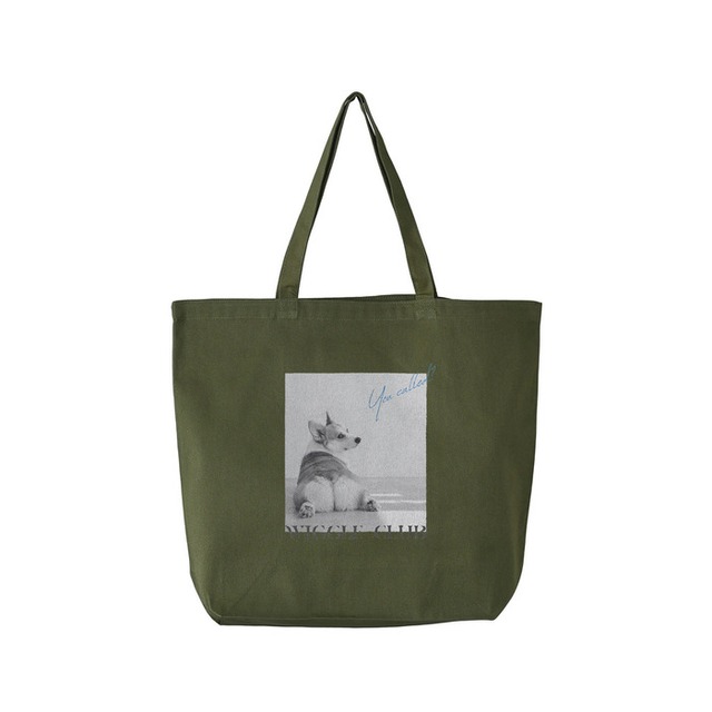 YOU CALLED? Tote bag -Olive-　[G0004]