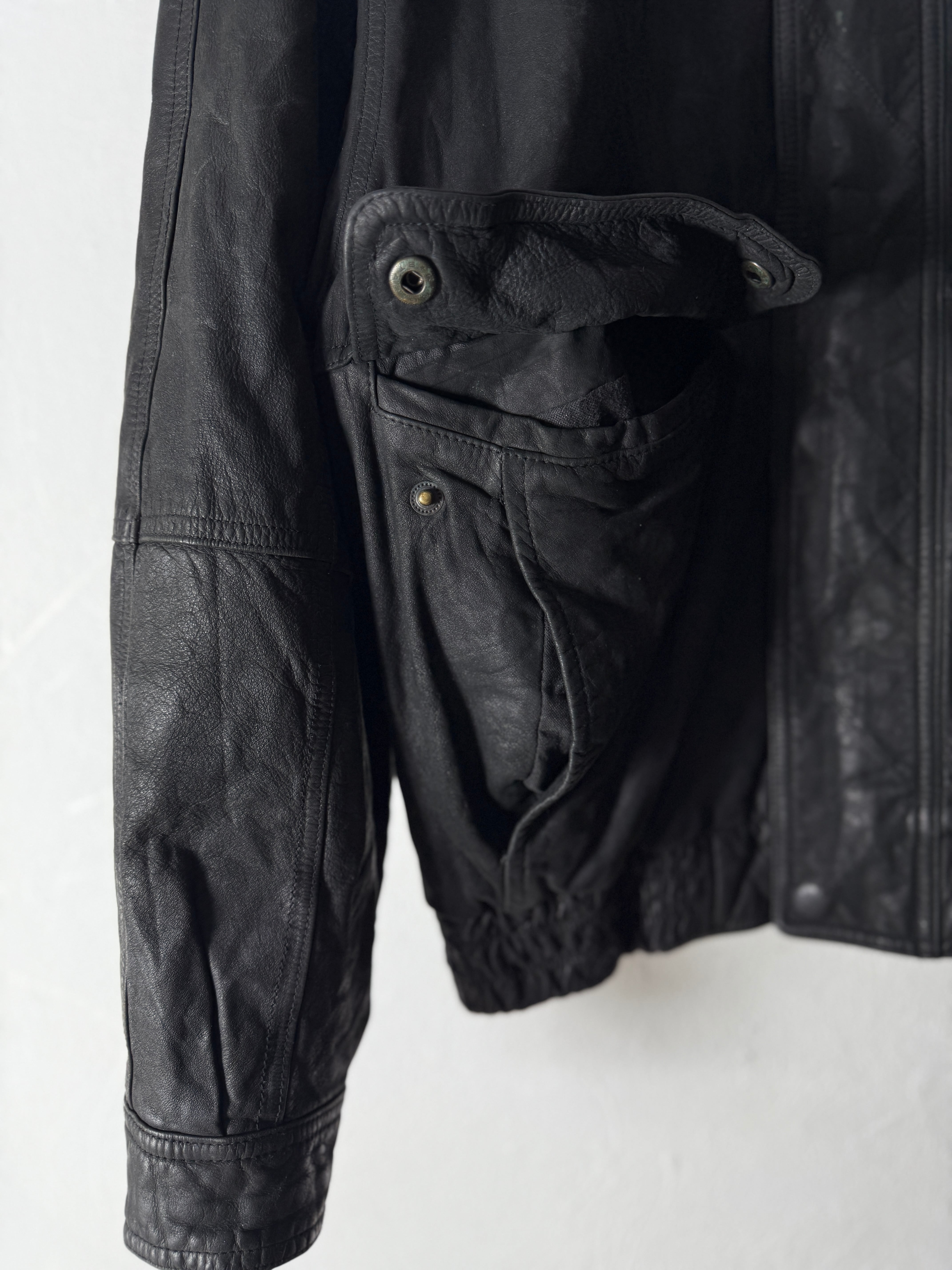 90's “JOHN ASHFORD” Leather Jacket – Dark Minimal | SISON