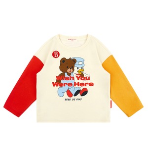 [BEBE DE PINO] Teen friends color block long sleeve tee 正規品 韓国ブランド 韓国ファッション 韓国代行 韓国通販 ベベドピノ bebedepino 日本 店舗 韓国 子供服