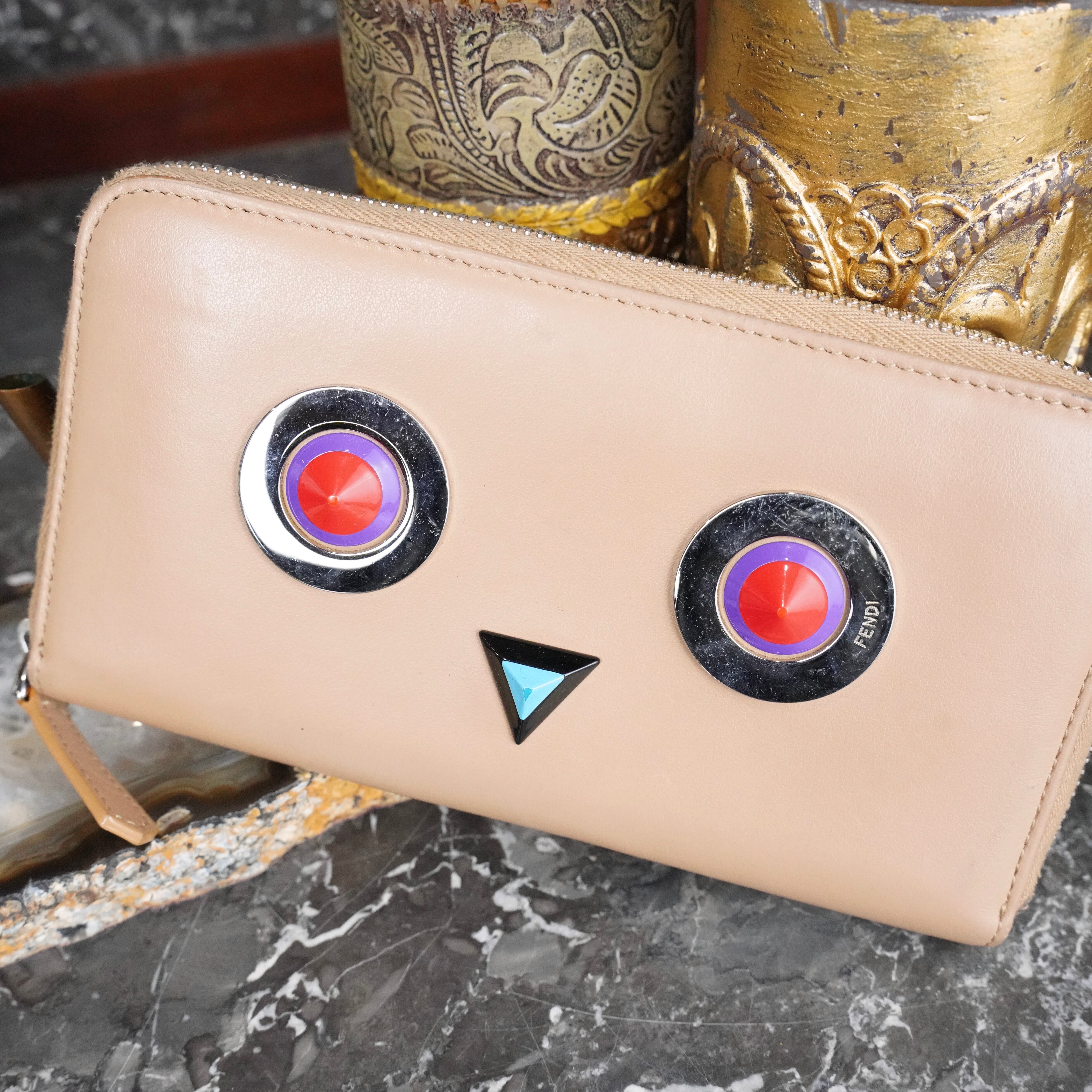 FENDI HYPNOTEYES MONSTER ROBOT FACE LEATHER LONG WALLET/フェンディ