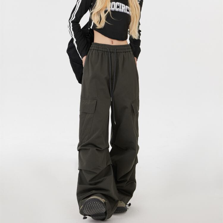 ドローストリング ワイド カーゴ ロングパンツ ◆3col L00244