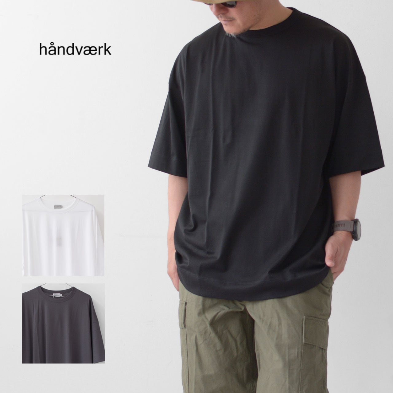 Handvaerk [ハンドバーク] M 60/2 S/S NEW BIG T-SHIRT [6536] 60/2 半袖  ニュークルーネックビッグTシャツ ・半袖Tシャツ・無地・MEN'S [2023SS] | refalt online store