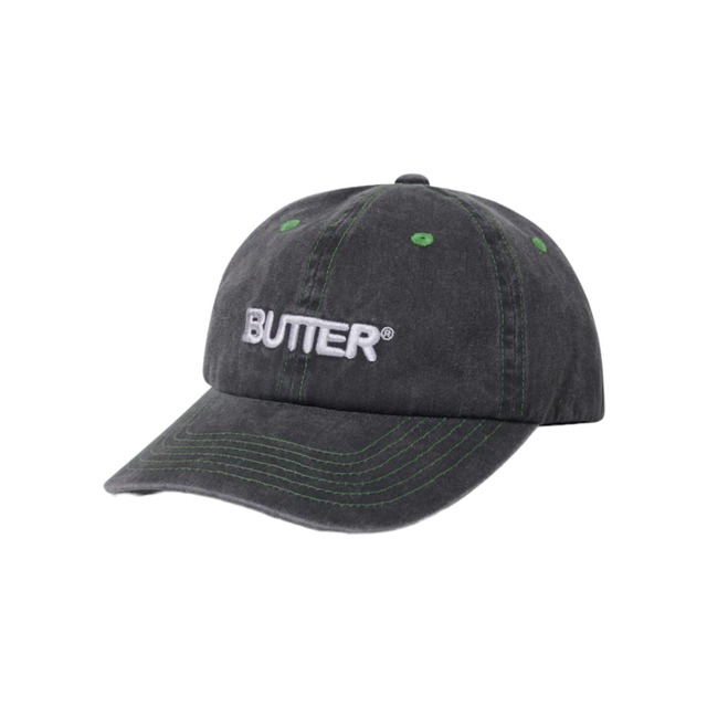 BUTTER GOODS【Rounded Logo 6 Panel Cap - Black】