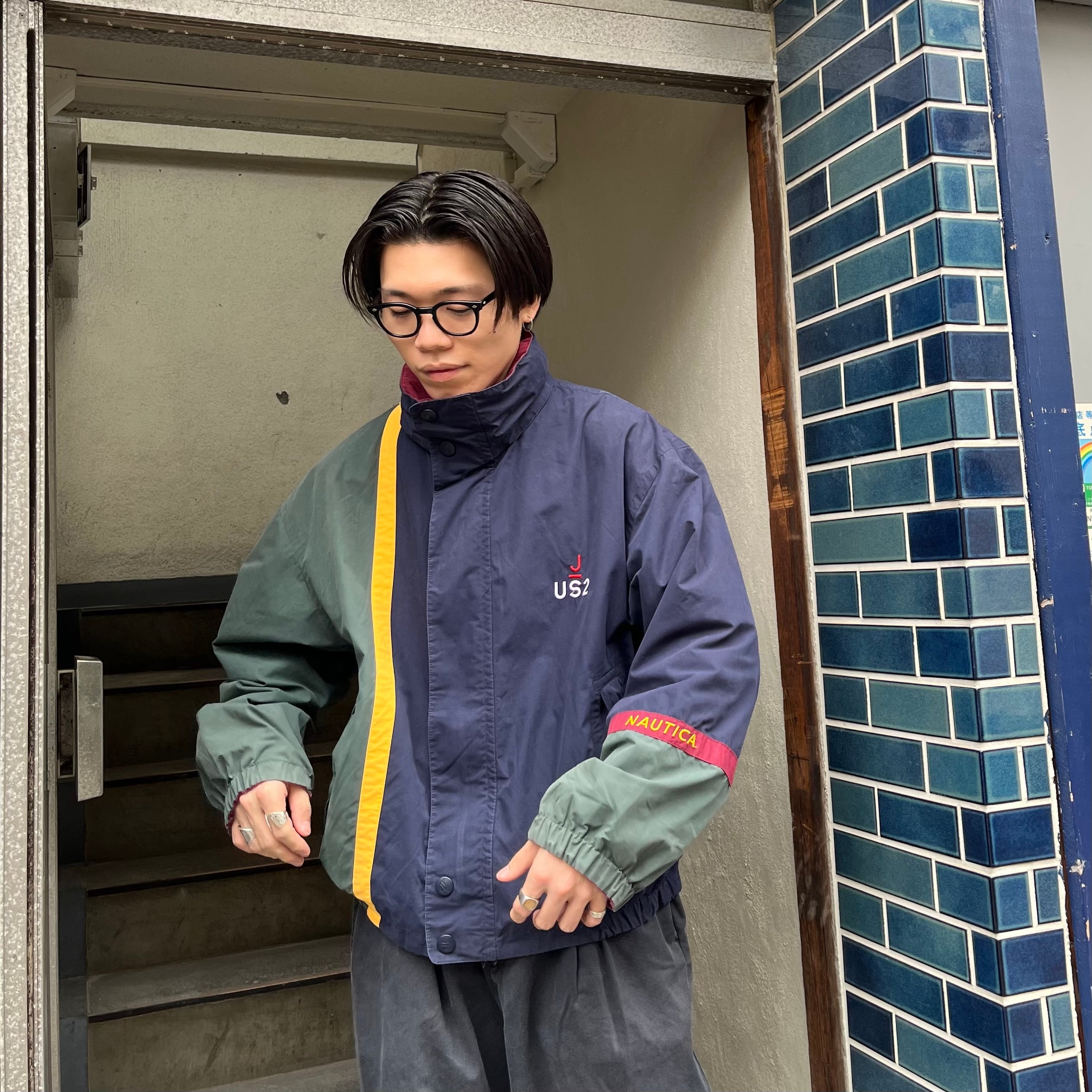 90年代 size:M【 nautica 】ノーティカ セーリングジャケット マルチカラー 古着 古着屋 高円寺 ビンテージ