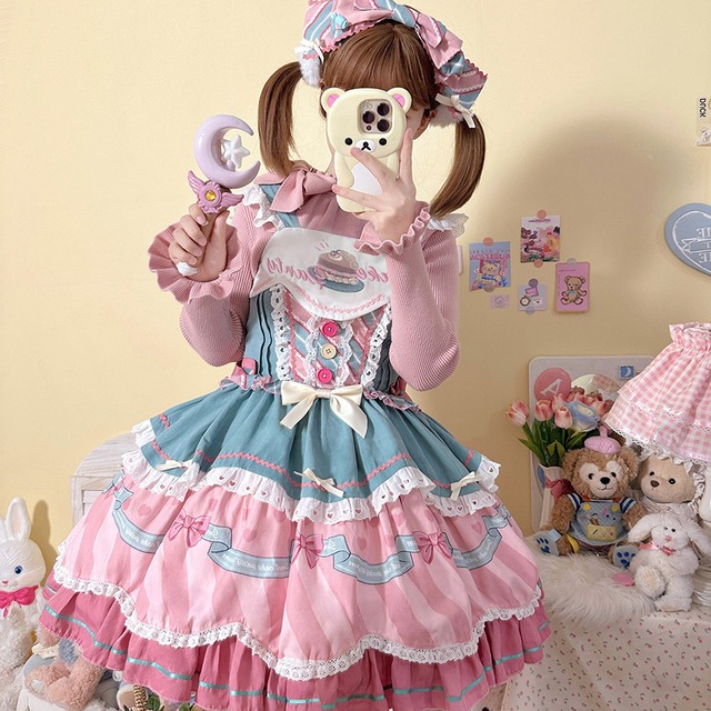 SEASONZ ジャンパースカート ケーキ ワンピース ゆめかわふぁっしょん パステルカラー ベビードール 量産型