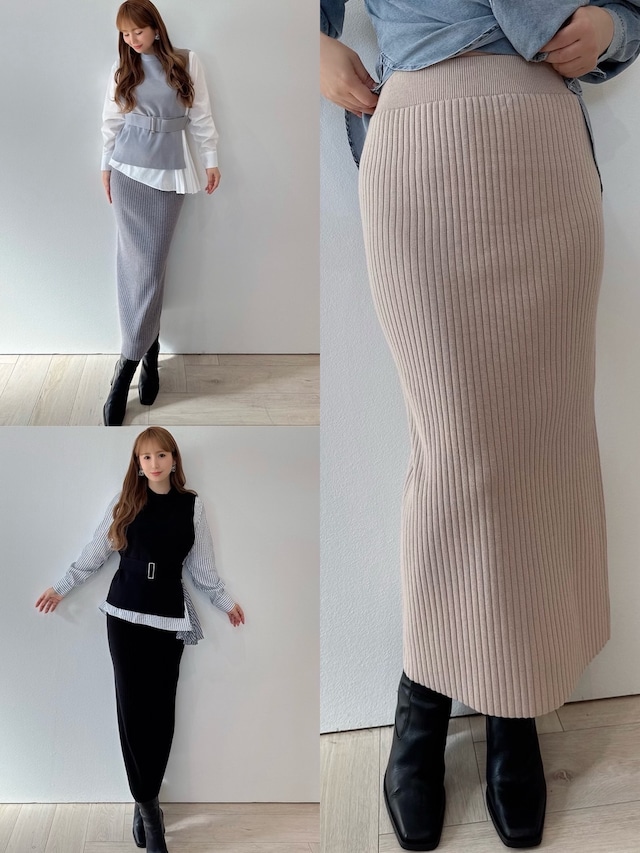 RIBニットスカート ¥6,900+tax