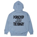HUNGRY ZIP UP HOODIE/STONE BLUE