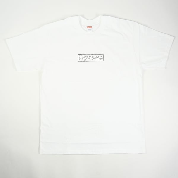 21SS Supreme × KAWS Chalk Logo Tee L 白