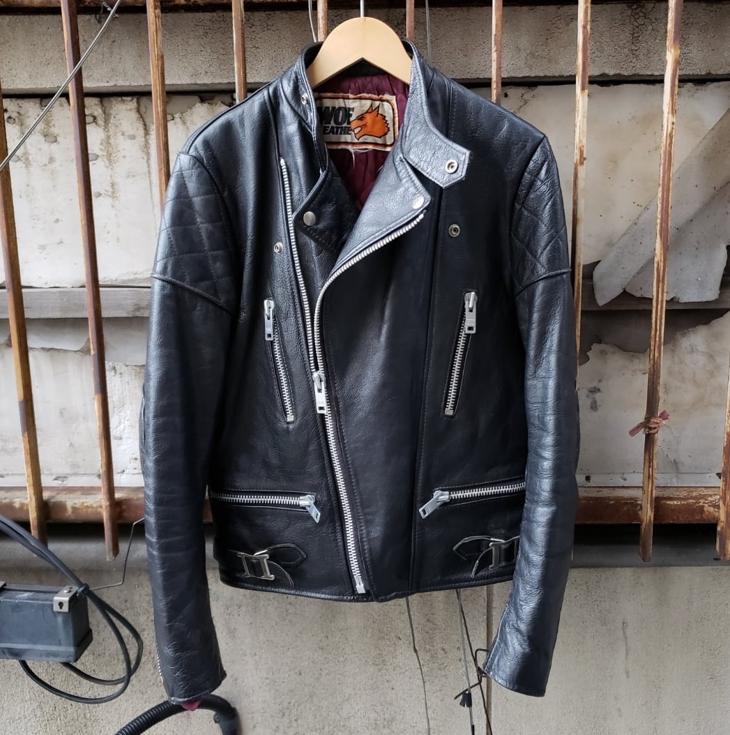 70s Wolf Leathers ウルフレザー モンザタイプ UKライダースジャケット