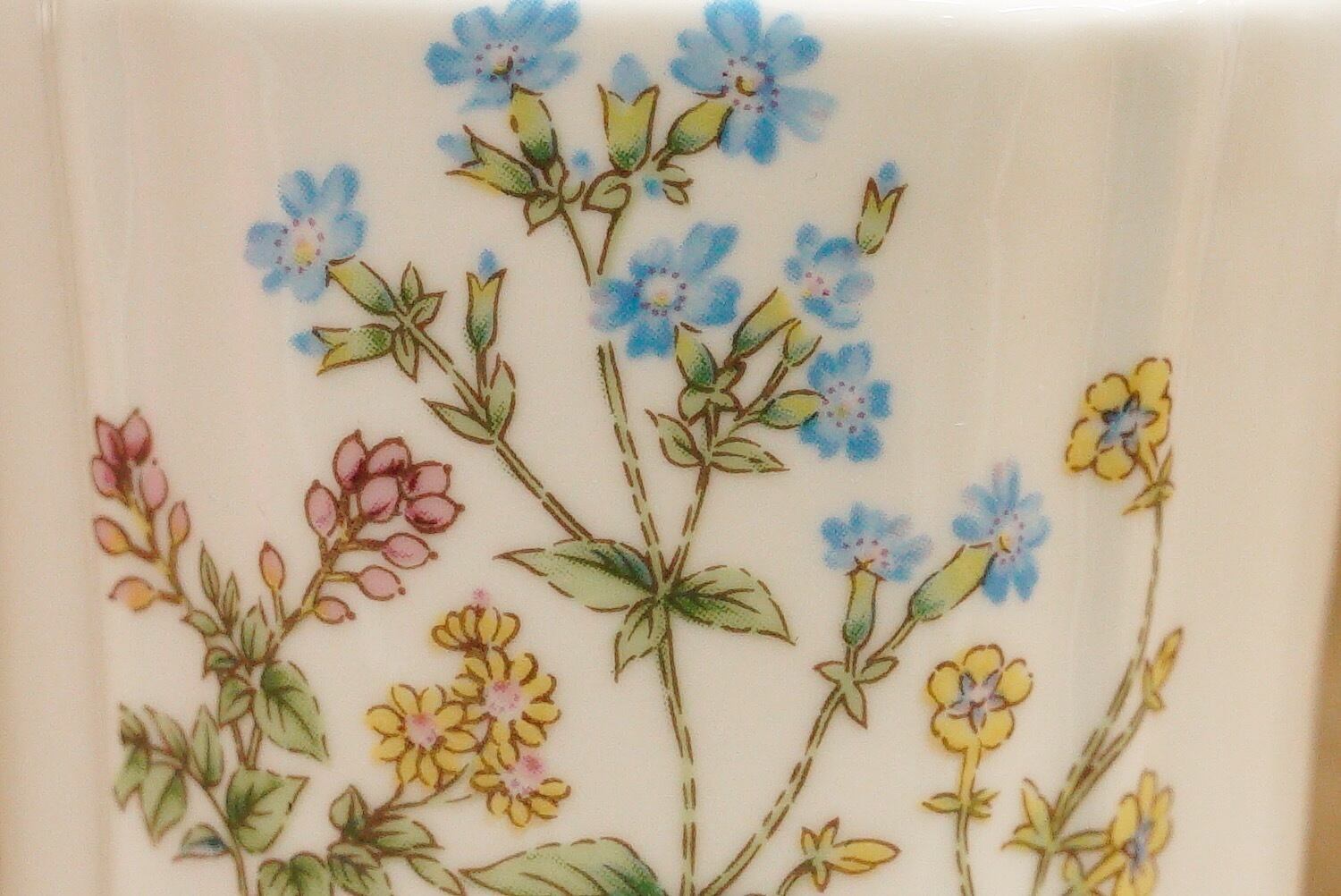 希少 メルローズ MELROSES 陶器 茶筒 3点 スコットランド 花柄 鳥 メルローズ MELROSES キャニスター3点 紅茶壺 英国 スコットランド