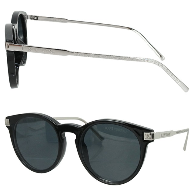 Used LOUIS VUITTON ルイヴィトン サングラス LVライズ ラウンド Z1669E 黒 100%UV 中古美品