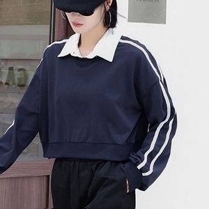 スウェット シャツ レディース 春秋 薄手 サイドライン 大人 ストリート アメカジ スポーティー ゆったり 体型カバー トップス カジュアル 大人可愛い 大人女子