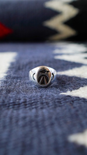 【1940-1960s】ナバホ サンダーバード リング 《ネイティブアメリカン フレッドハービースタイル シルバー ヴィンテージ》