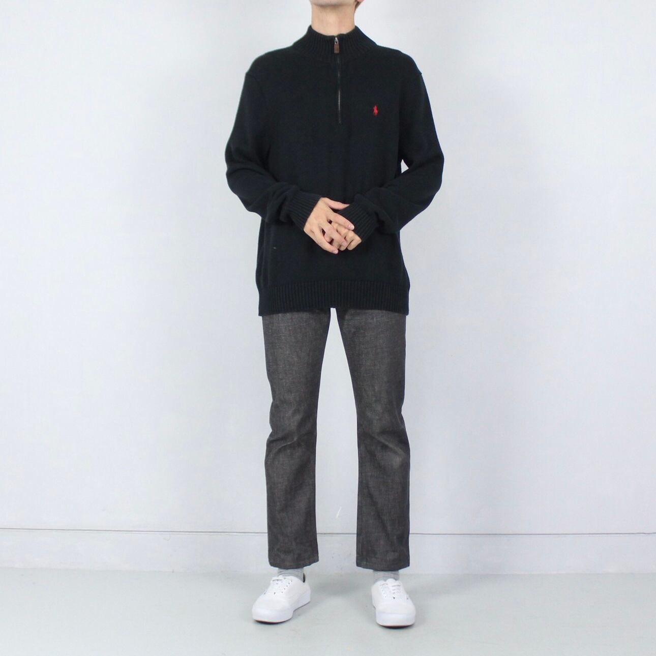 Polo by Ralph Lauren ハーフジップ コットンニットセーター【FF-4267