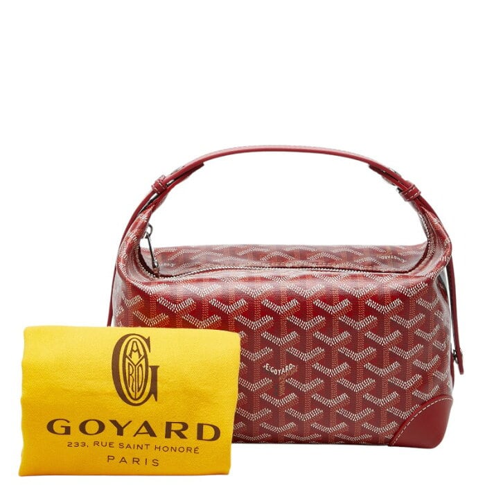 【中古美品】GOYARD ゴヤール ボウリング25 レッド ゴヤール ボウリング25 トイレタリー ハンドバッグ レッド PVC レザー