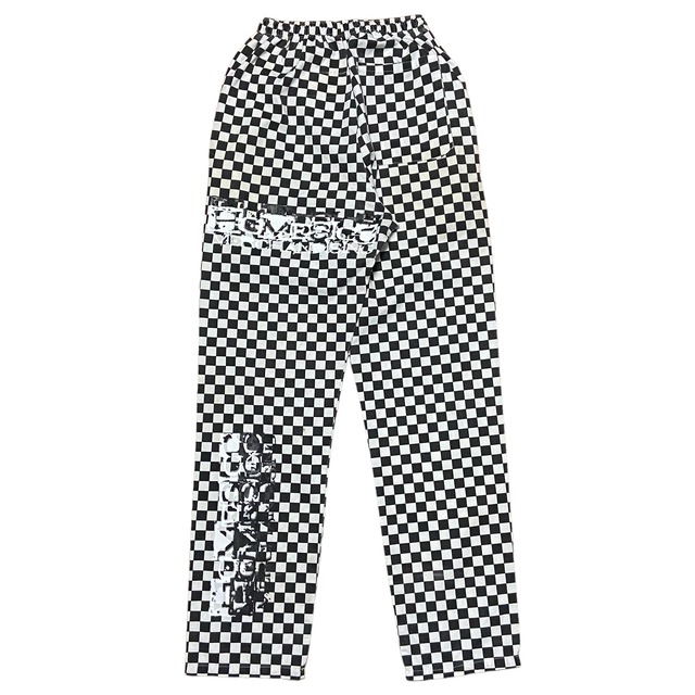 90s~ checker flag pattern easy pants