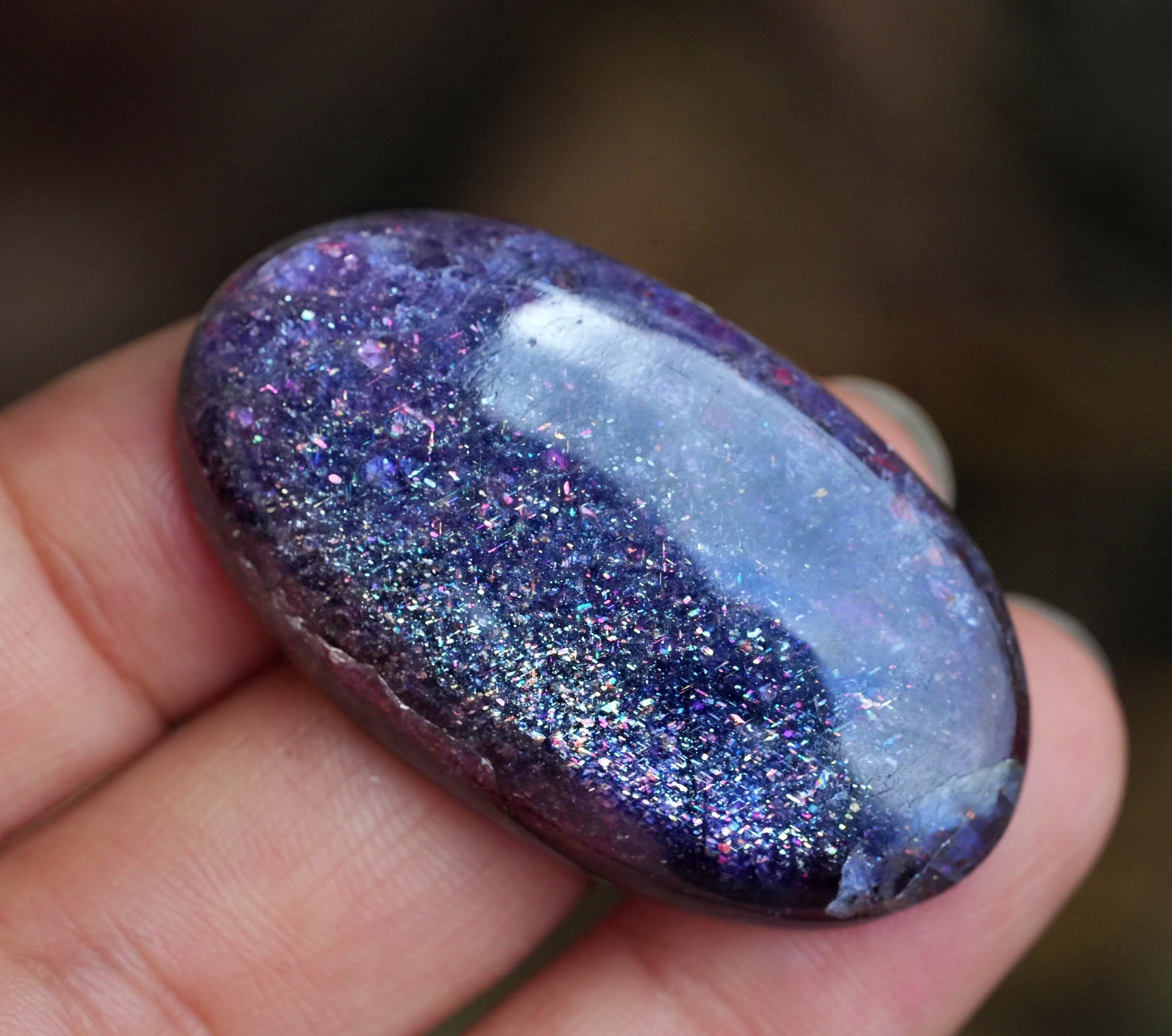 大きな銀河 アイオライトサンストーン40mm s1609 | Funky garuda Stone