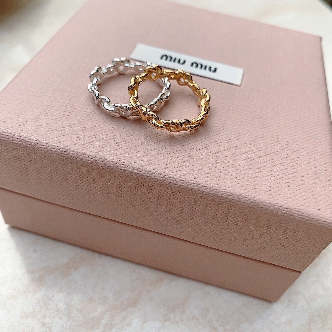 Heart chain ring/ gold, silver(4月中旬頃発送予定)