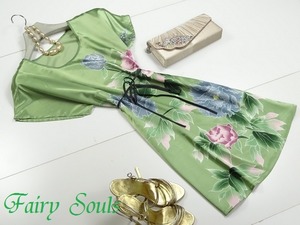 ★送料無料★フリ－☆シルク混花柄チュニックワンピース(OPN7682)