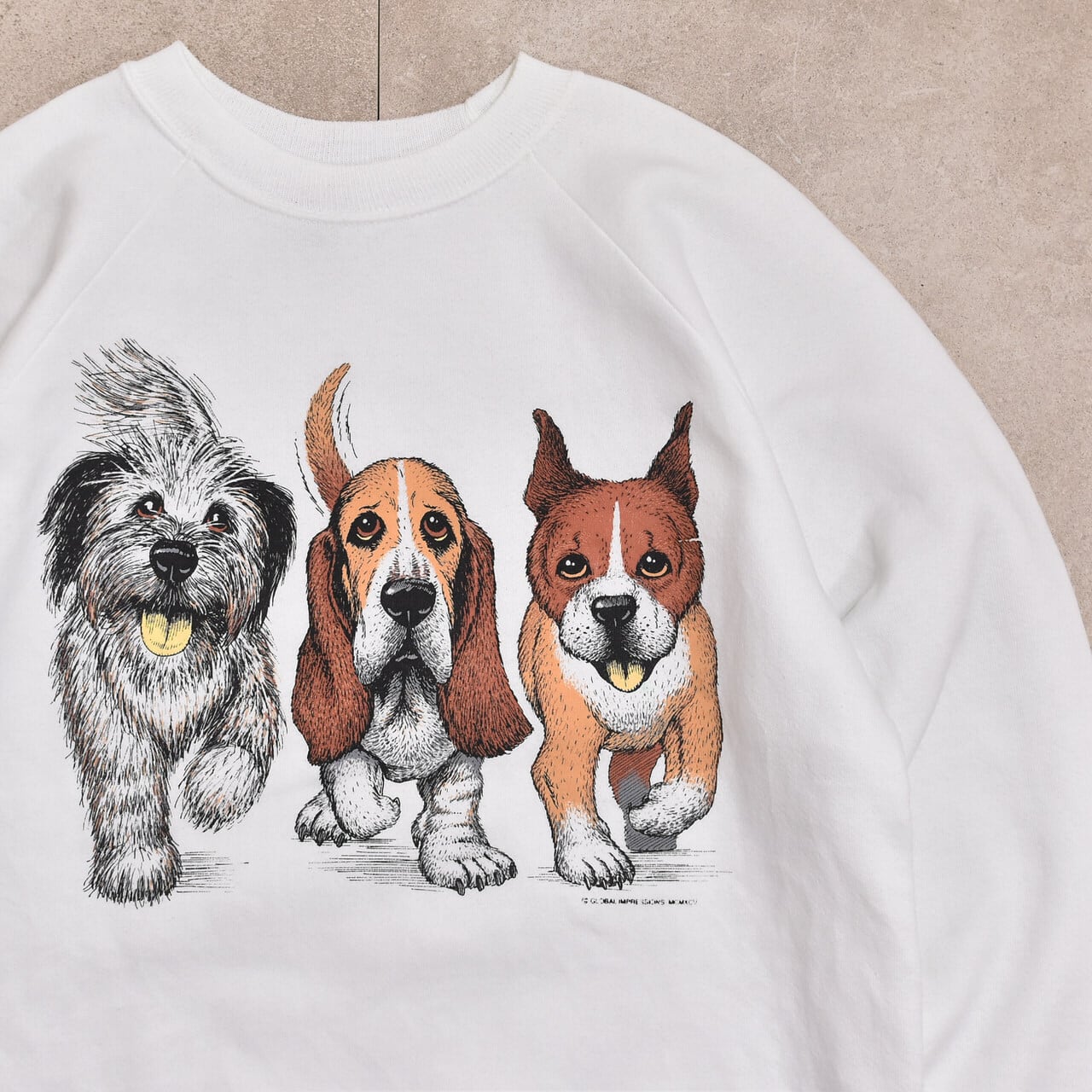 90s USA Hanes dog print sweatshirt | 古着屋 grin days memory 