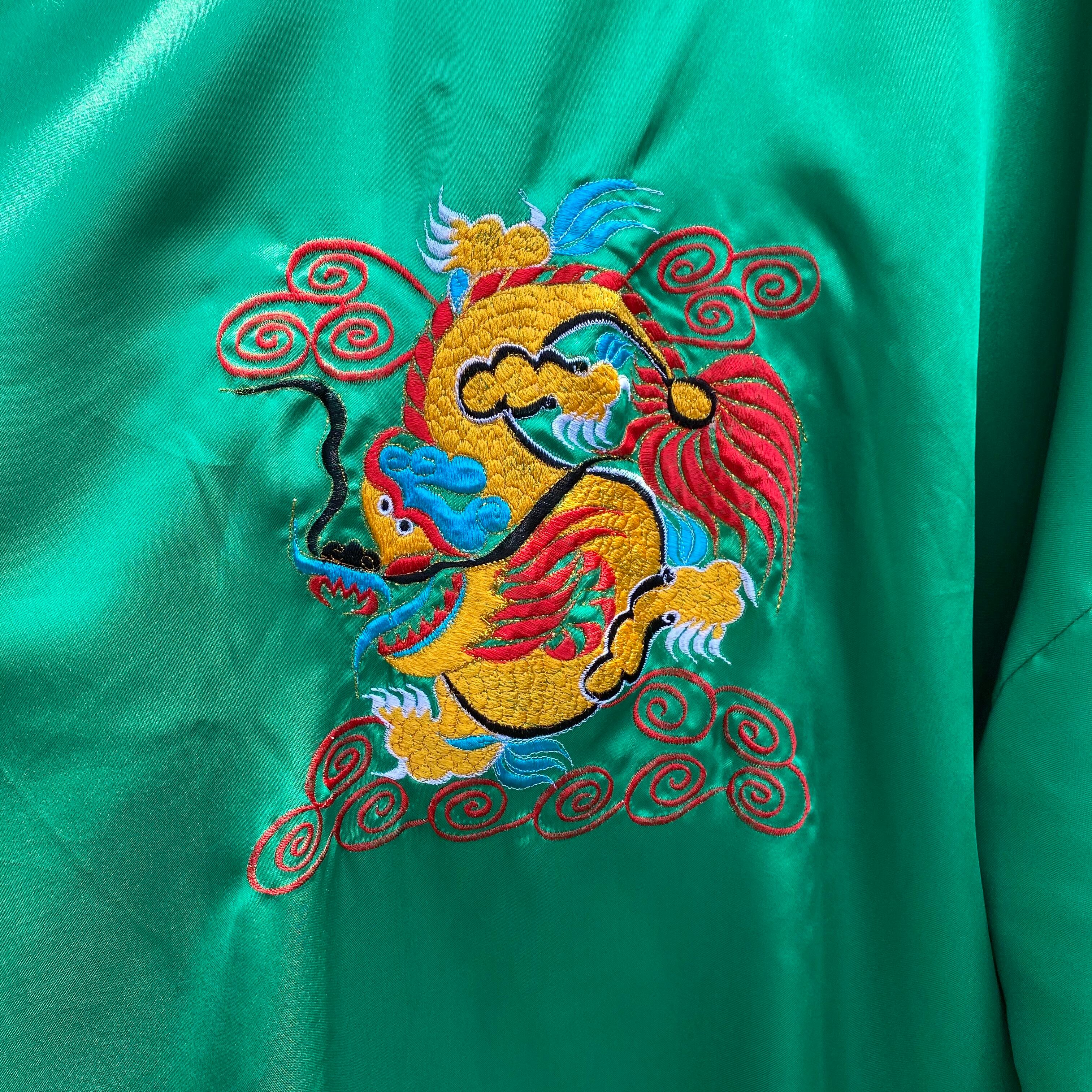 90s vintage  dragon embroidery gown