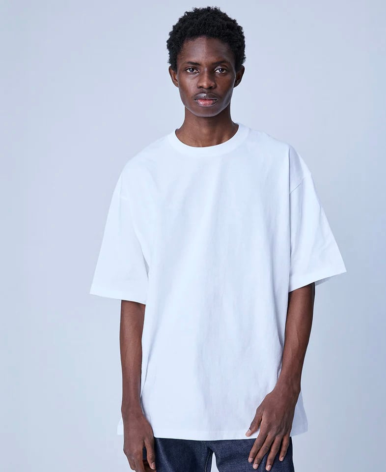 COTTON RESEARCH CLUB 日本製半袖Tシャツ {白ホワイト 無地} 6.6oz