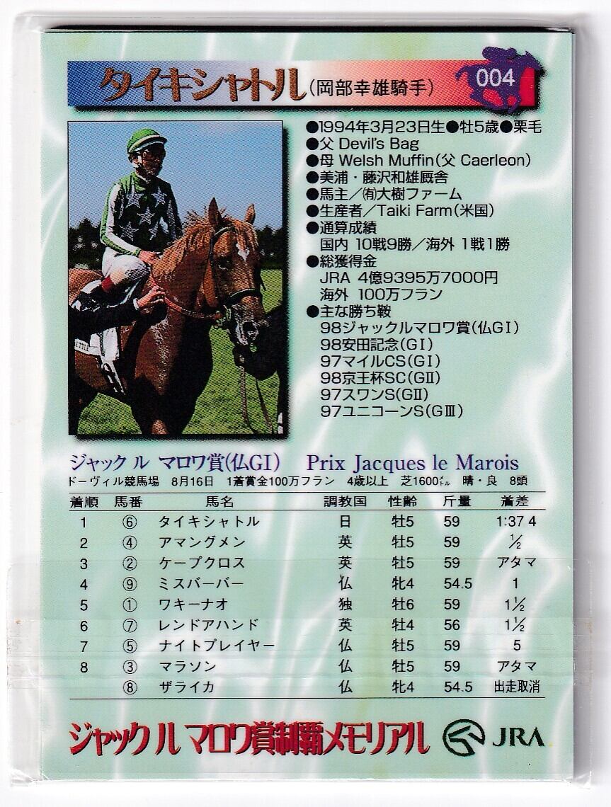 未開封)シーキングザパール＆タイキシャトル「海外G1制覇！ 記念カード