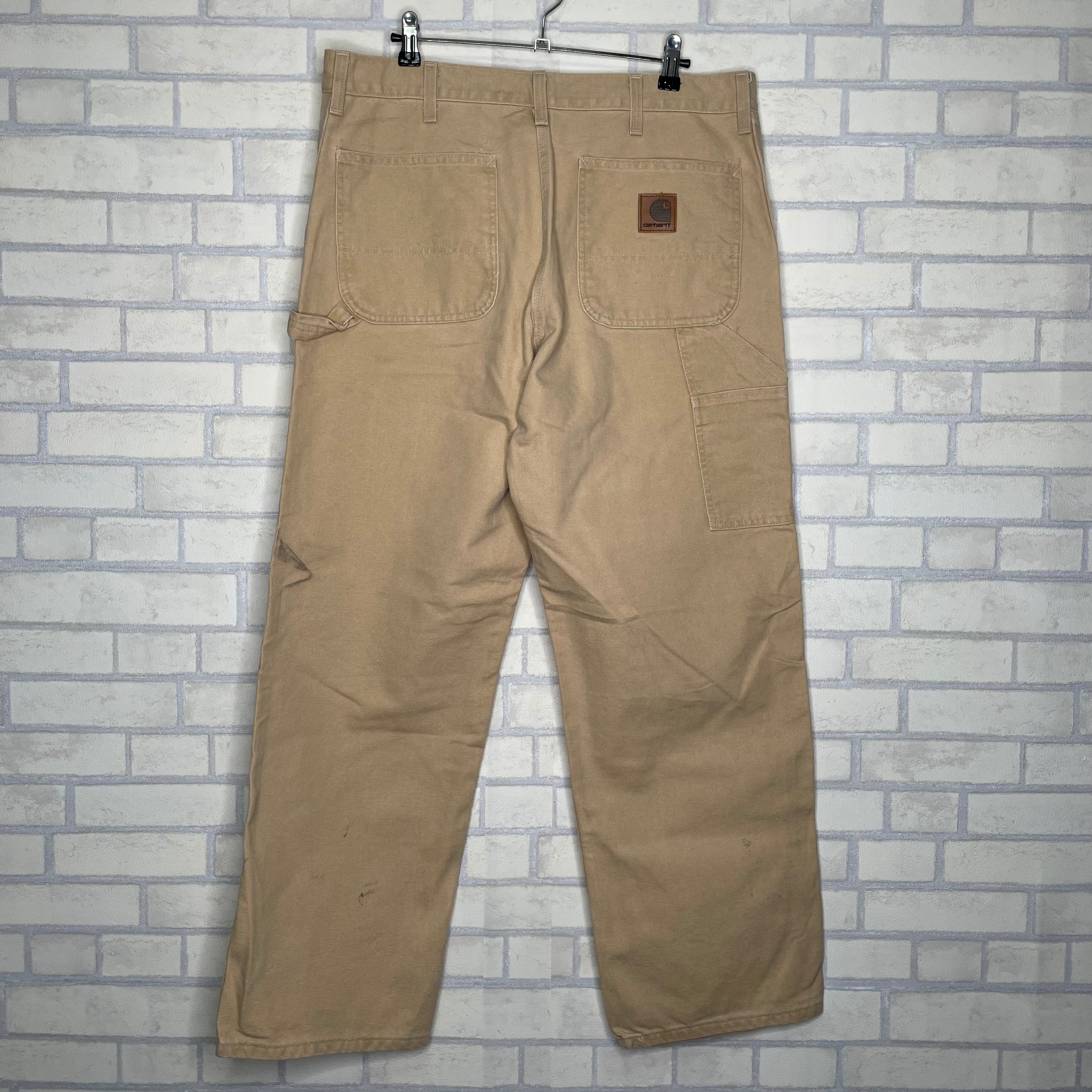Carhartt ペインターパンツ W36×L30 ベージュ 革パッチ Made in USA 