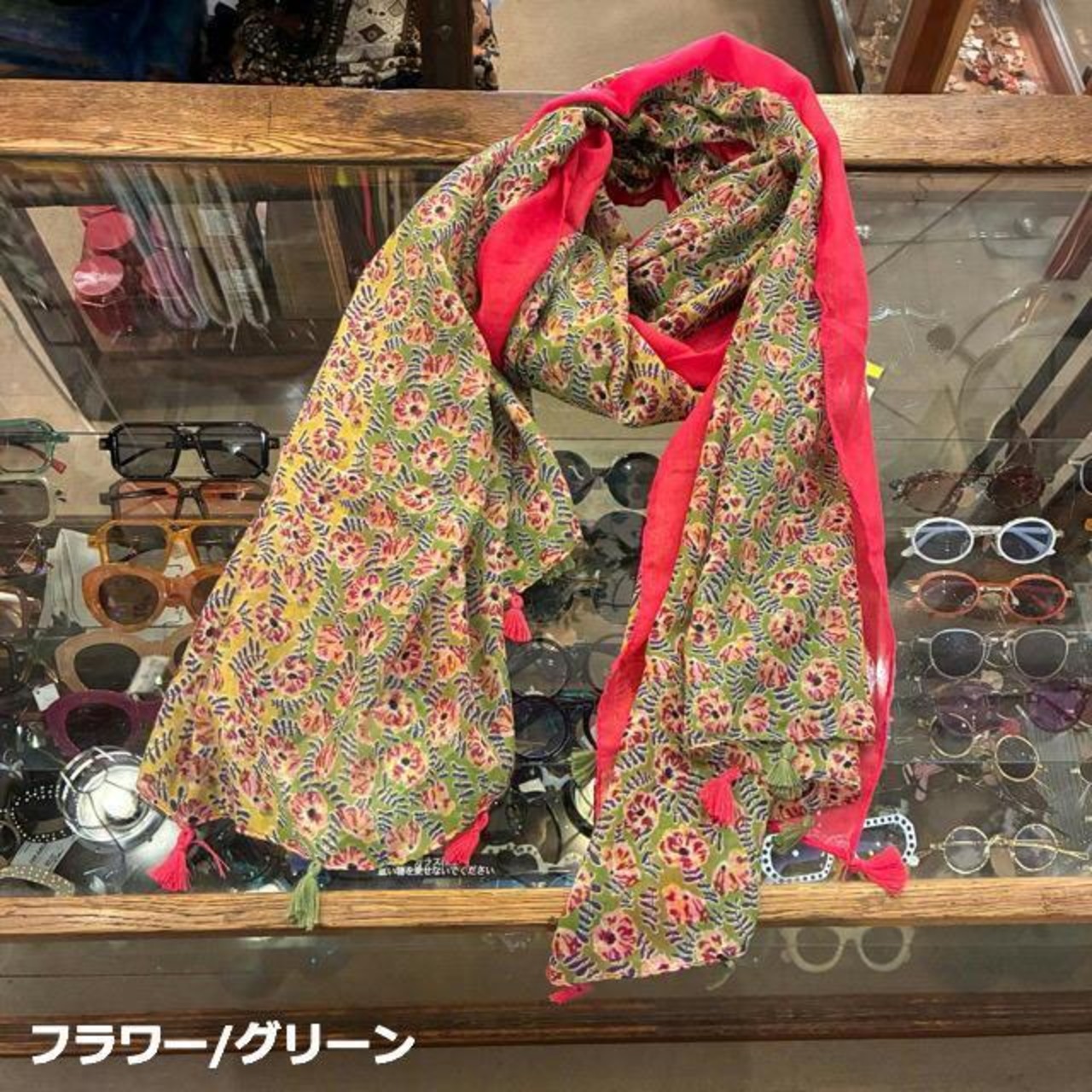 TOPANGA Accessory スムースタッセルビッグストール 全3種 ブルー ブラック スカーフ ショール マフラー 大判ストール 羽織 薄手 フリンジ 冷房対策