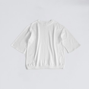 Compact spin cotton oversized pullover / White