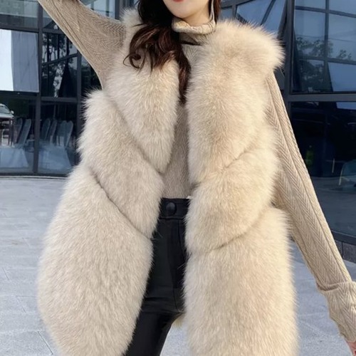 フェイクファーベスト ベスト エコファー ふわふわ エレガント あったか 秋冬 羽織 アウター 上品 デート レディース おしゃれ 無地 カジュアル ミディアム丈 ロング丈 ロングベスト パーティー