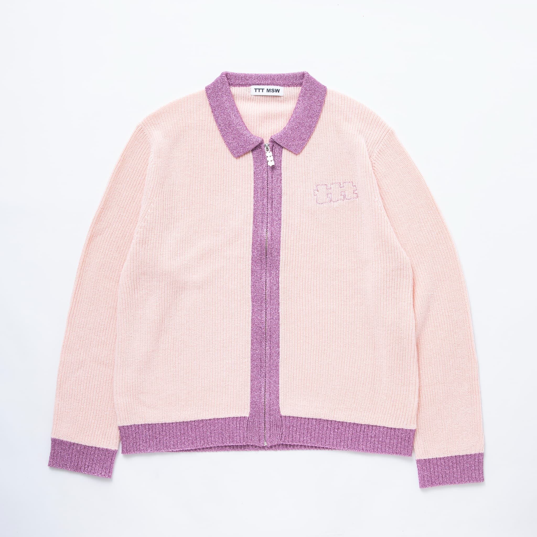 Lame zip up cardigan (PINK) | TTTMSW