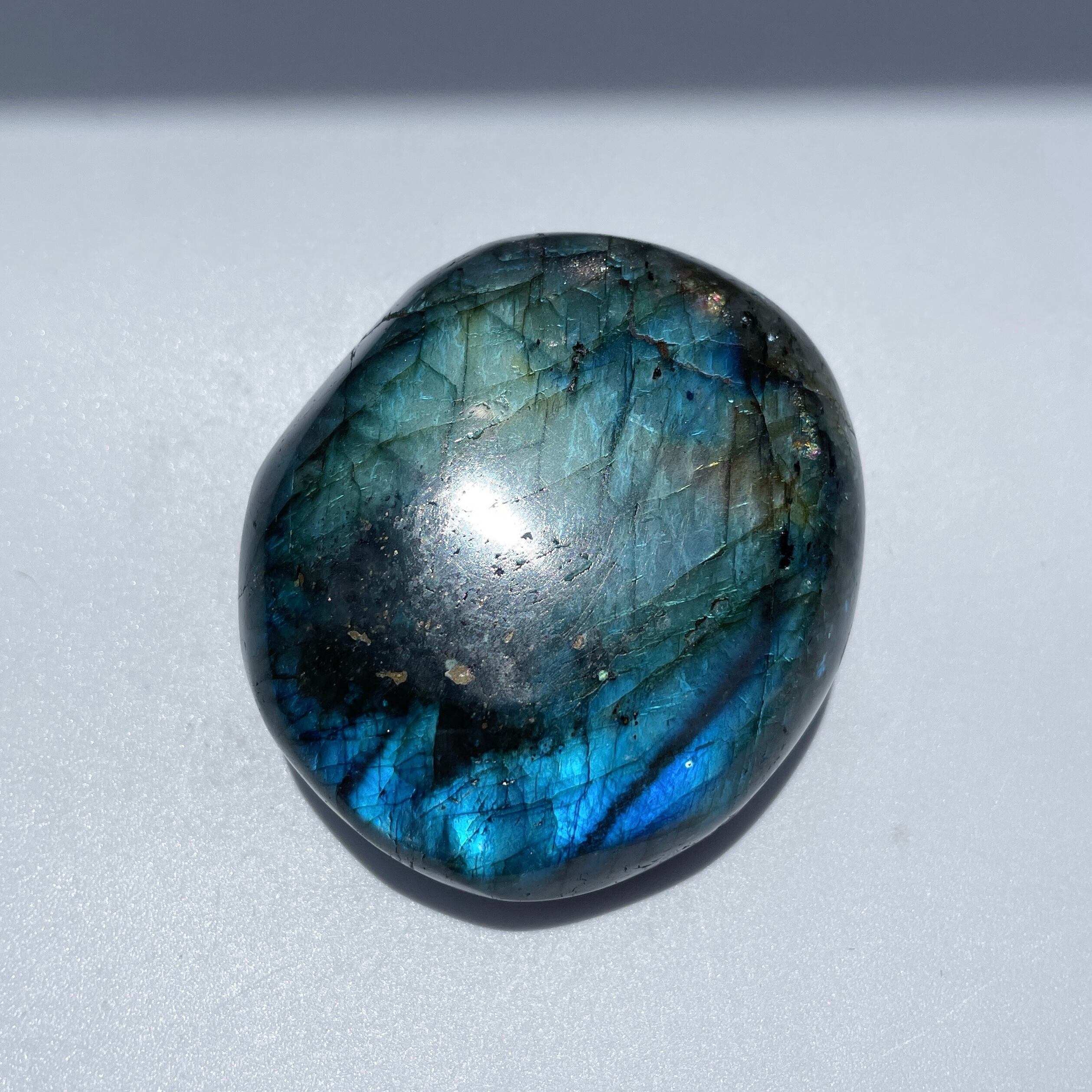 ラブラドライト パームストーン24◇Labradorite◇天然石・鉱物
