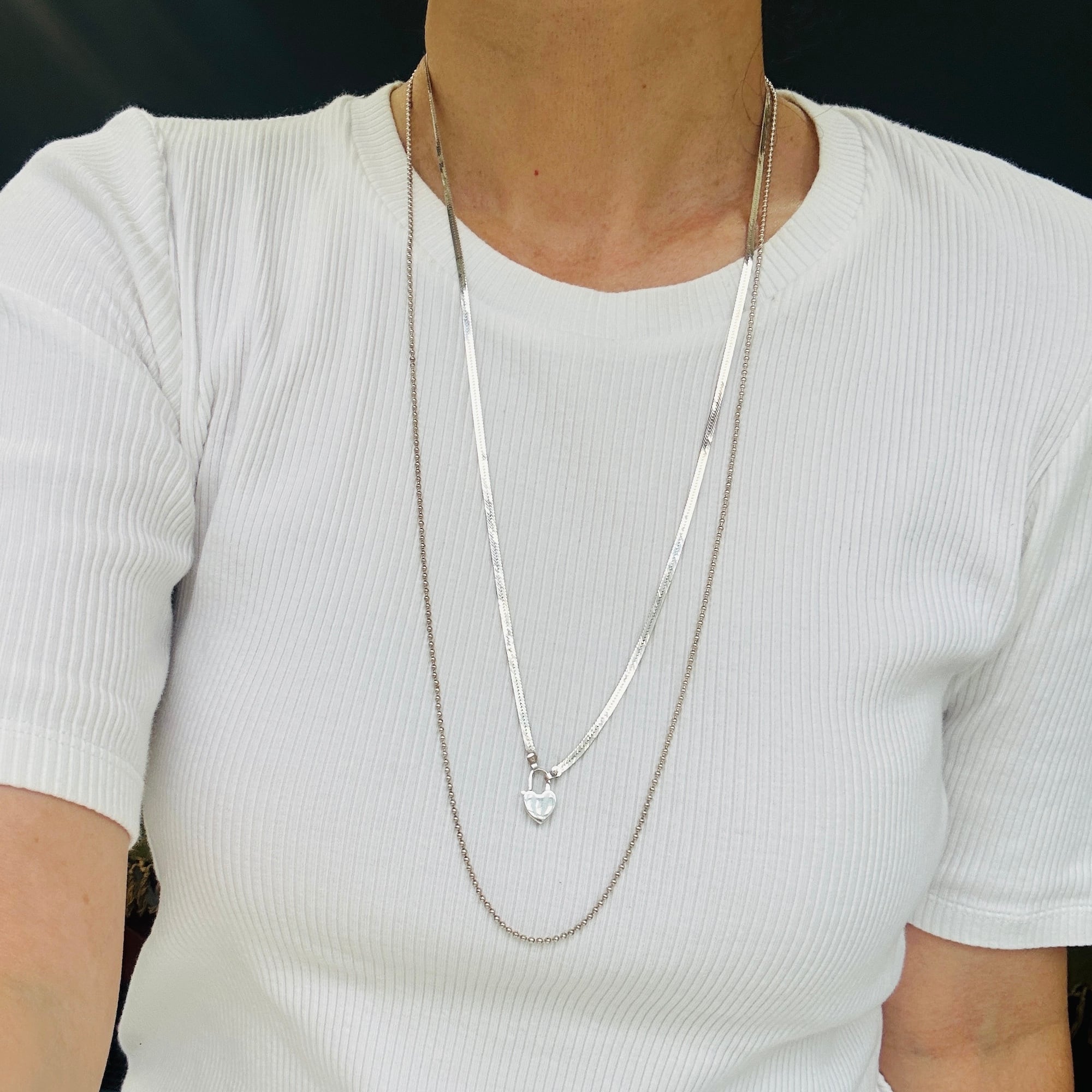 Italy シルバー925 LONGボールチェーンネックレス（76cm） | Milo