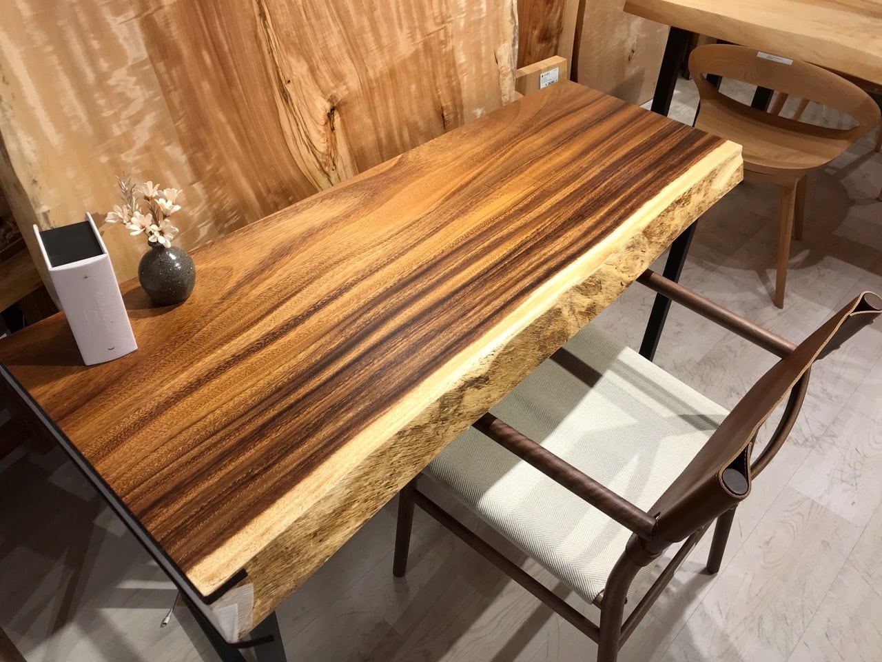 ≪横浜元町店≫モンキーポッド 一枚板 1300×450-470-510×65 241235-3