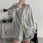 ルーズストライプサマーシャツ　0108