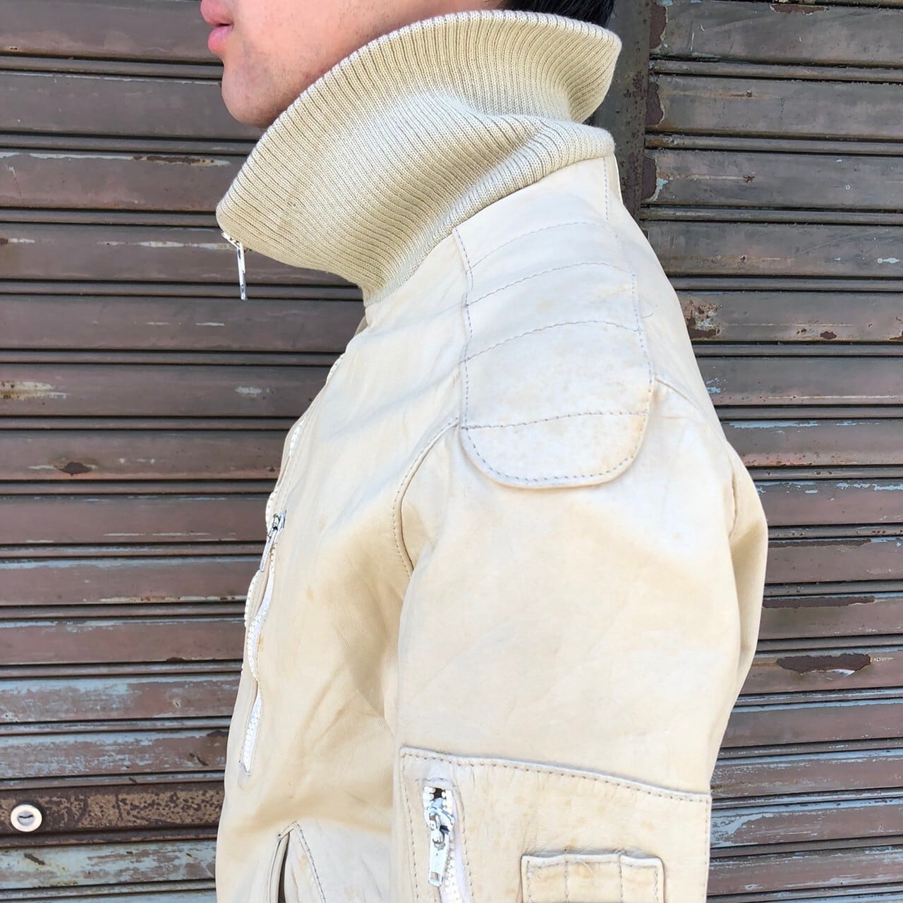 美品！名作！ドイツ軍ヴィンテージ！リアルレザージョッパーズパンツ48 