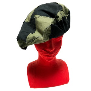 UNFINISHEDクラストベレー帽カーキ×ブラック2023005
