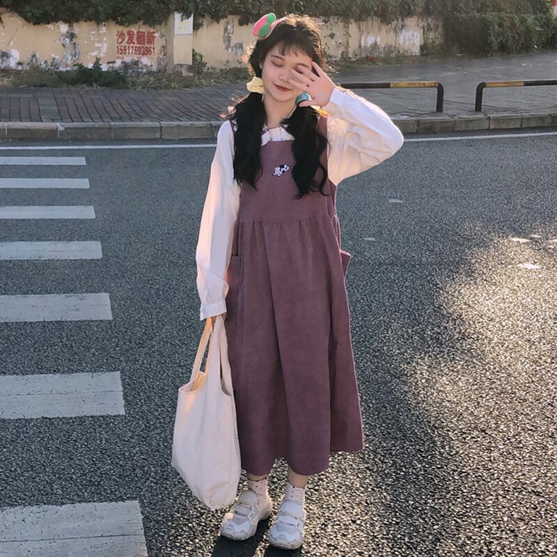 プリント柄タンクトップトップス スカート ドレス スプリングロングルーズスリム 春物 萌量不足96962391438