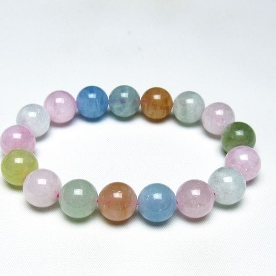 ミックスカラーベリル ブレスレット 12mm 一点物 メール便可 [M便 1/10] 111-48750