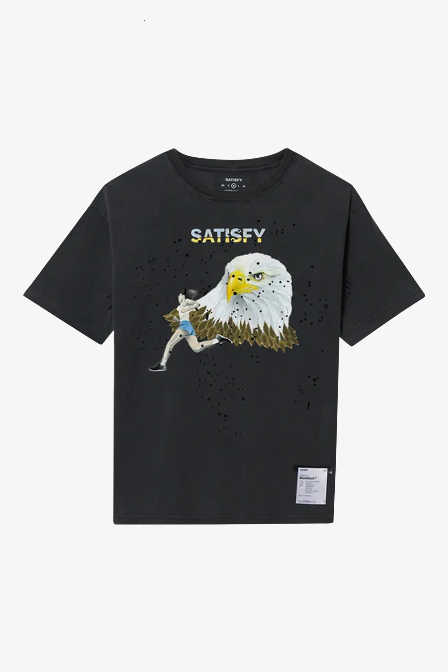 SATISFY (サティスファイ) -   MothTech T-Shirt (モステックTシャツ) Aged Black