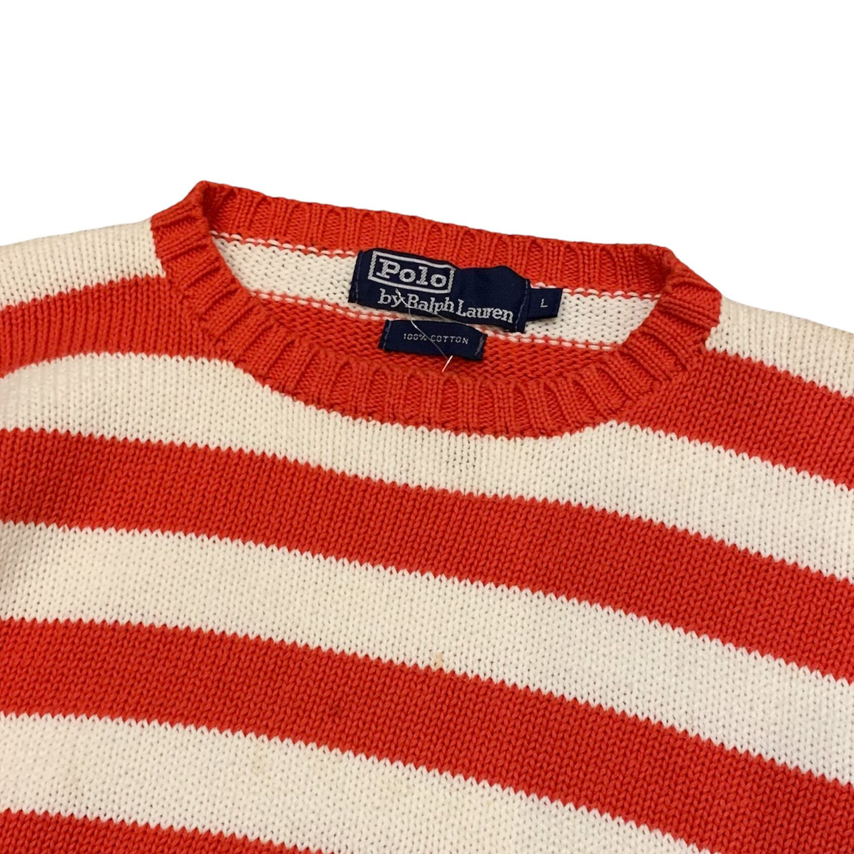 's Polo Ralph Lauren "RL" Cotton Border Sweater / ポロ ラルフローレン コットンセーター  ニット ボーダー 古着