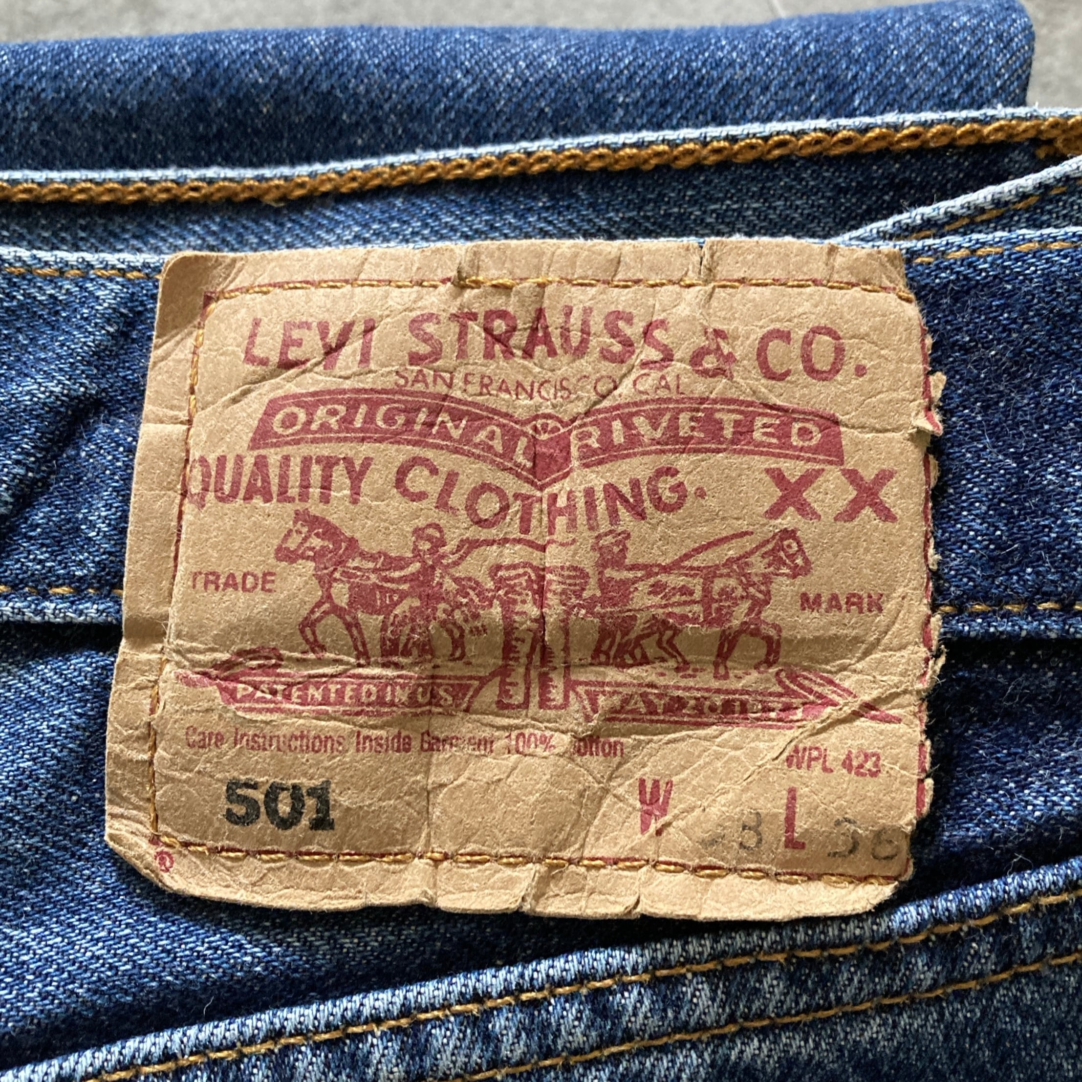 W38 L36】00s Euro Levis 501 ユーロリーバイス 裏ボタン刻印(247