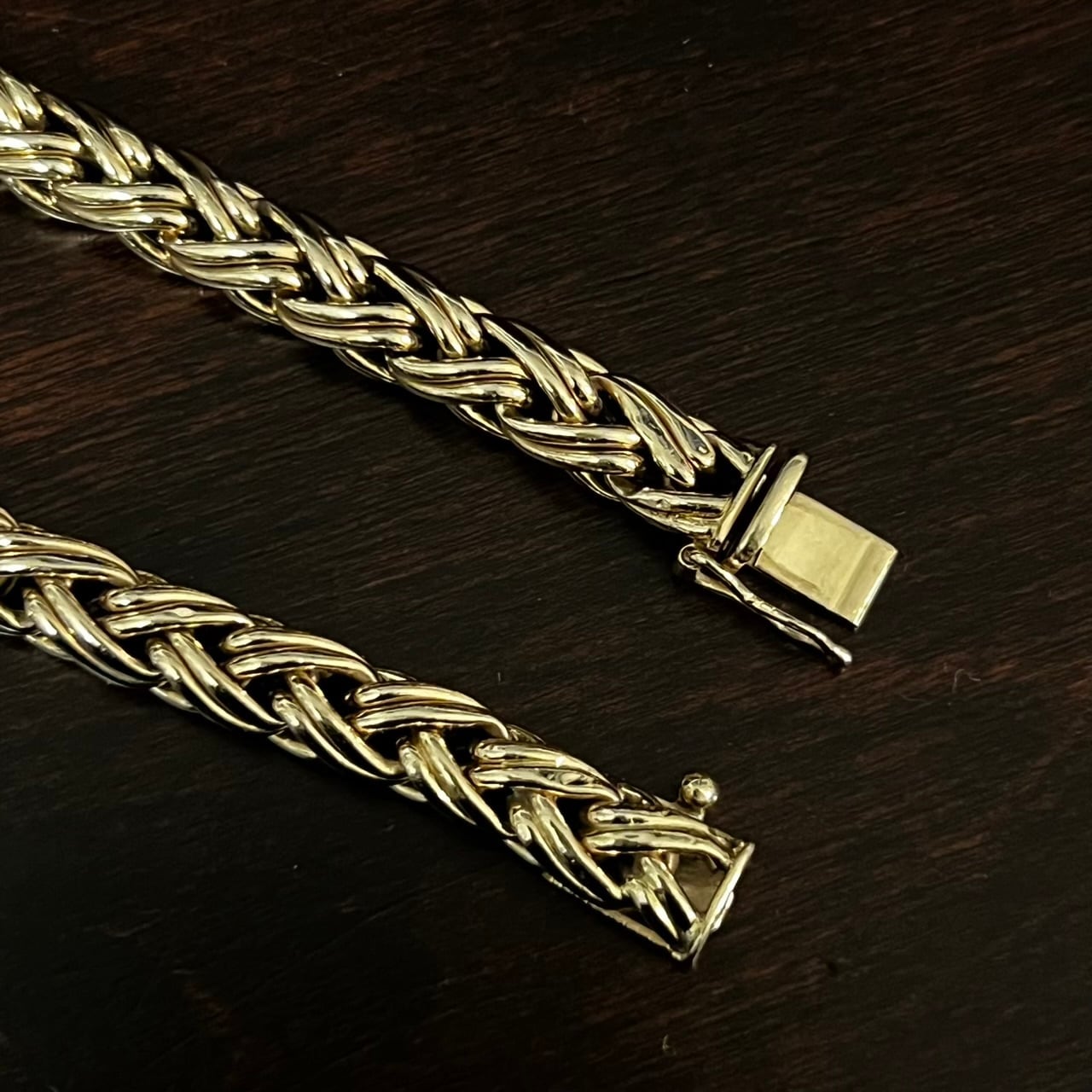 VINTAGE TIFFANY & CO. 14K Gold Braid Wide Bracelet | ヴィンテージ